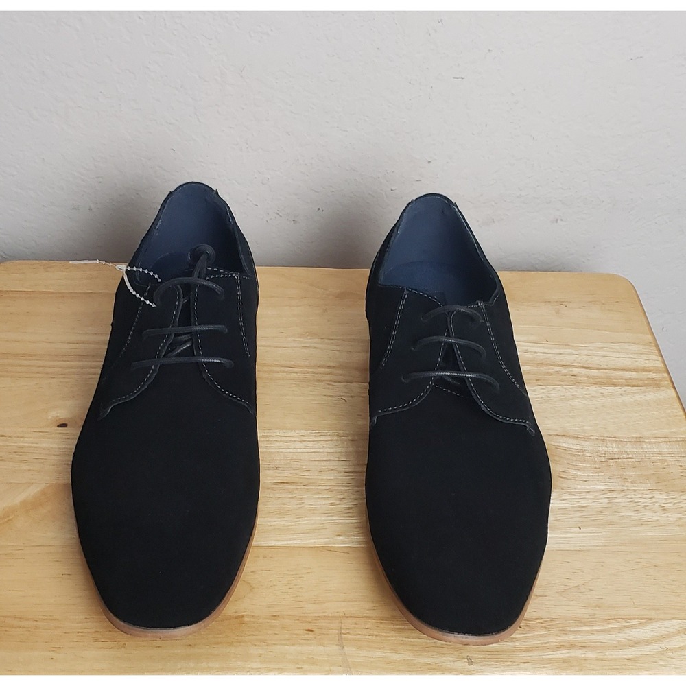 Bruno Marc New York Mens Black Suede Derby Lace Up Dress Shoes Size 12‎ Formal